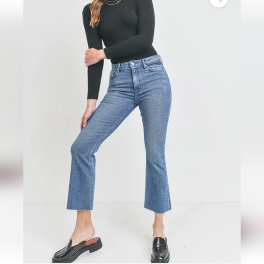 Just Black Denim High Rise Tonal Cropped Jeans